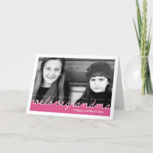 Mothers Day Photo Love Grandma Pink White Cut Outs Card