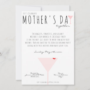 Mother's Day Photo, Modern Martini Cocktail Brunch Invitation