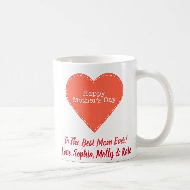 Mother's Day Photo Mum Best Ever Cute Heart Coffee Mug (Right)