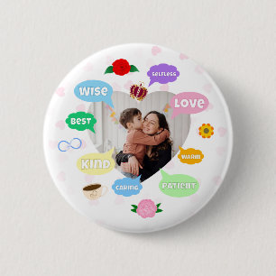Mothers Day Photo Word Clouds Best Mum Mother 6 Cm Round Badge