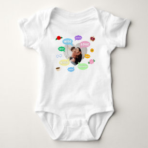 Mothers Day Photo Word Clouds Best Mum Mother Baby Bodysuit