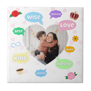 Mothers Day Photo Word Clouds Best Mum Mother Ceramic Tile