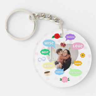 Mothers Day Photo Word Clouds Best Mum Mother Key Ring