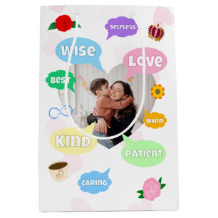 Mothers Day Photo Word Clouds Best Mum Mother Medium Gift Bag