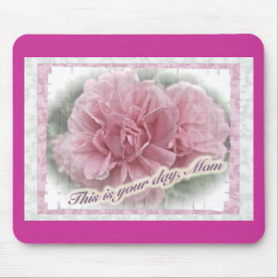 Mother's Day Pink Climbing Rose Blossoms Mouse Pad