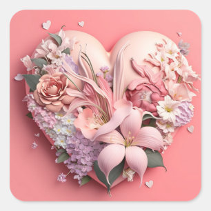 Mother's Day pink Floral Stickers