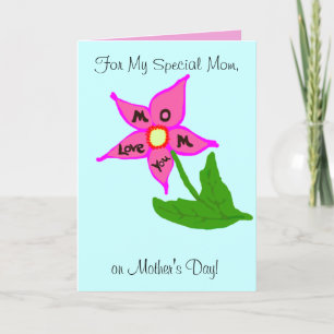 Mother's Day Pink Floral Yellow Irises Love You Card