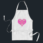 Mother's Day Pink Heart and Yellow Flowers Standard Apron<br><div class="desc">Pretty and bright pink heart with 3 yellow and purple flowers. Customisable text says "Happy Mother's Day!"</div>