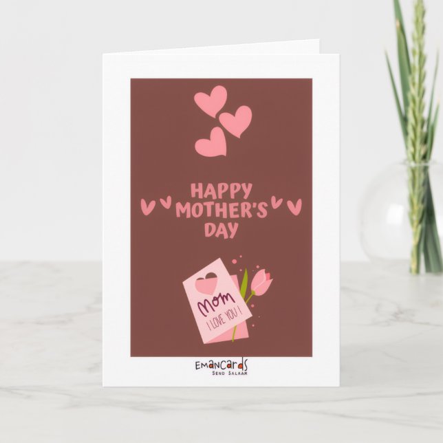 Mother's Day - Pink Hearts Card (Front)