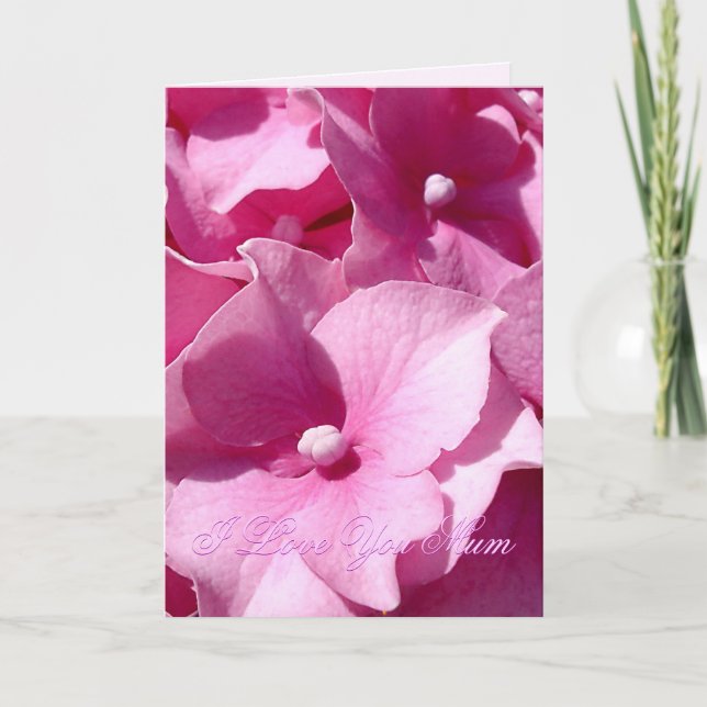 Mother's Day Pink Hydrangea card (Front)