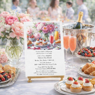 Mother's Day Pink Peony Family Brunch  Invitation