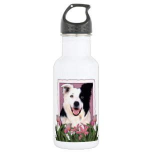 Mothers Day - Pink Tulips - Border Collie 532 Ml Water Bottle