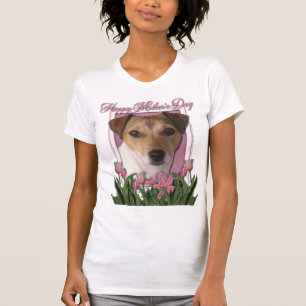 Mothers Day - Pink Tulips - Jack Russell T-Shirt