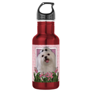 Mothers Day - Pink Tulips - Maltese 532 Ml Water Bottle
