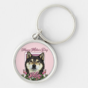 Mothers Day - Pink Tulips - Shiba Inu - Yasha Key Ring