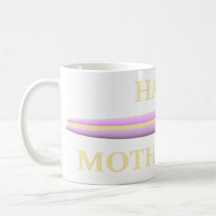 Mothers Day pink yellow with graphics and words Coffee Mug