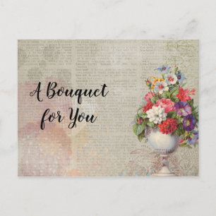 Mother's Day Planter Colourful Flowers Newspaper Postcard