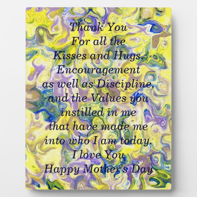 Mother's Day Plaque with Poem (Front)