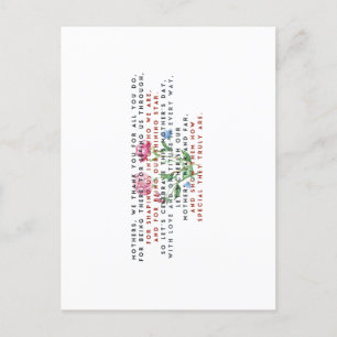 mothers day poem and flowers T-Shirt Postcard