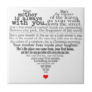 Mother's day poem ceramic tile