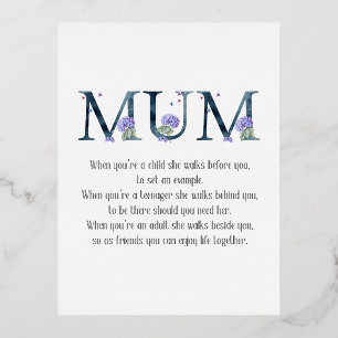 Mother's Day Poem Foil Holiday Postcard