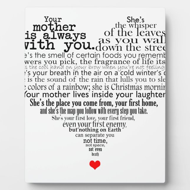 Mother's day poem plaque (Front)