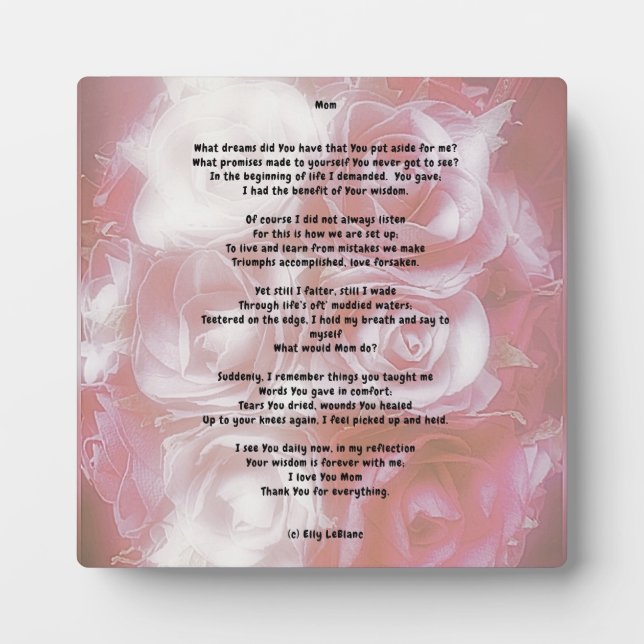 Mother's Day Poem Plaque (Front)