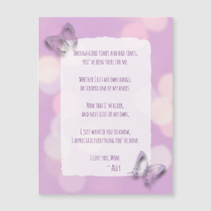 Mother's Day Poem Purple Butterfly