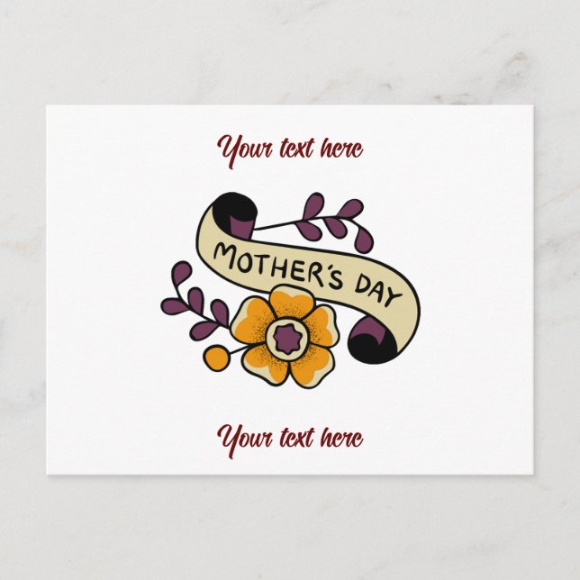 Mother's Day postcard - customize the words (Front)