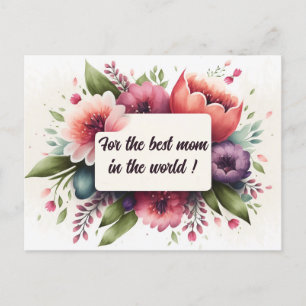 Mother's Day Postcard with Floral Bouquet Design