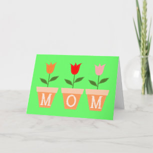 Mother's Day Potted Flowers Greeting Card