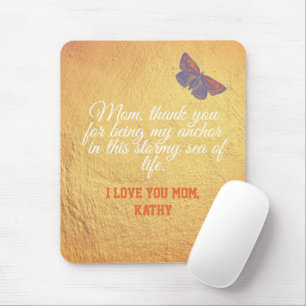 Mothers Day Pretty Elegant Glam Gold Script Quote Mouse Pad