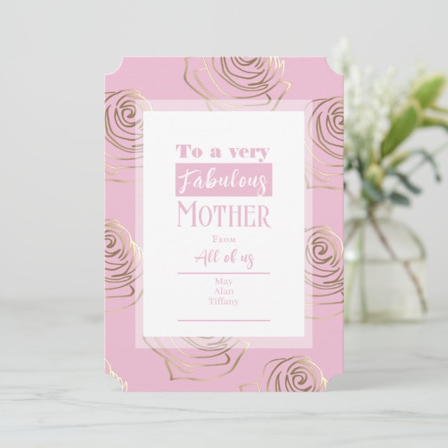 Mothers Day Pretty Pink  Card (Standing Front)
