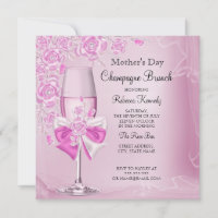 Mother's Day Pretty Pink Rose Champagne Brunch