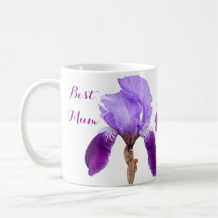 Mother's Day pretty purple iris floral stylish fun Coffee Mug
