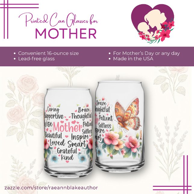 Mother's Day Printed Can Glasses (Creator Uploaded)
