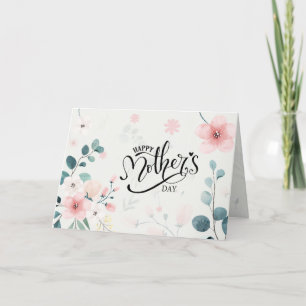 Mother's Day Proverbs 31 Bible Verse Pink Floral Holiday Card