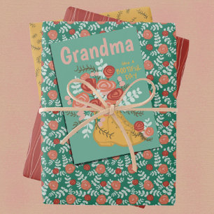 Mother's Day Punny Floral Collection Wrapping Paper Sheet