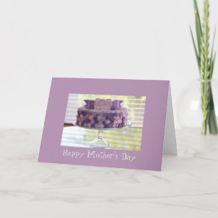 Mother's Day Purple Flower Cake Greeting Card