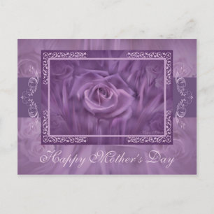 "Mother's Day" Purple Rose Postcard