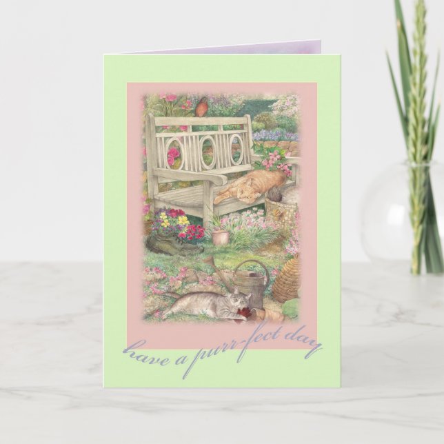 Mother's Day Purrfect illustration greetings Card (Front)