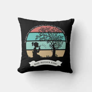 Mother's Day Quote Sitting Under Tree Angel Mother Cushion