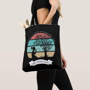 Mother's Day Quote Sitting Under Tree Angel Mother Tote Bag