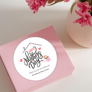 Mother's Day Realtor Thank You for Your Referral! Classic Round Sticker