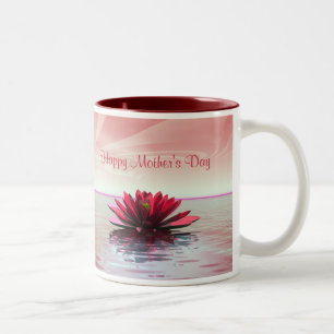 Mother's Day Red Water Lily Two-Tone Coffee Mug