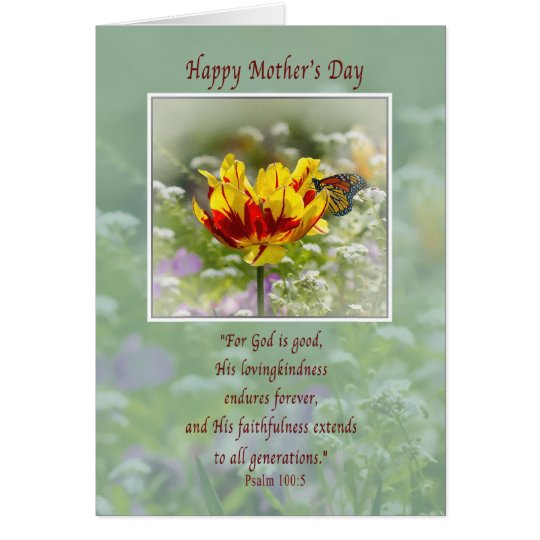 Mother's Day, Religious, Flowers, Butterfly Card