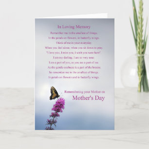 Mothers Day Remembering Your Mum Spiritual Poem Card