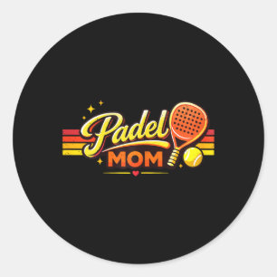 Mothers Day Retro Padel Mum for Women Classic Round Sticker
