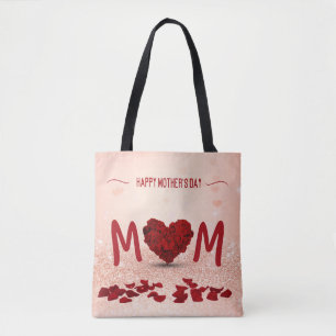 Mother's Day Rose Heart Bouquet - Tote Bag