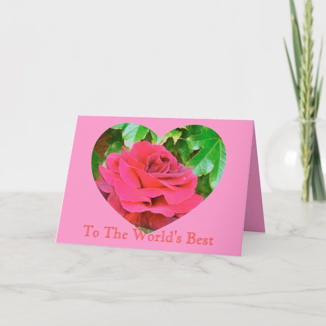 Mother's Day Rose heart Card (Front)